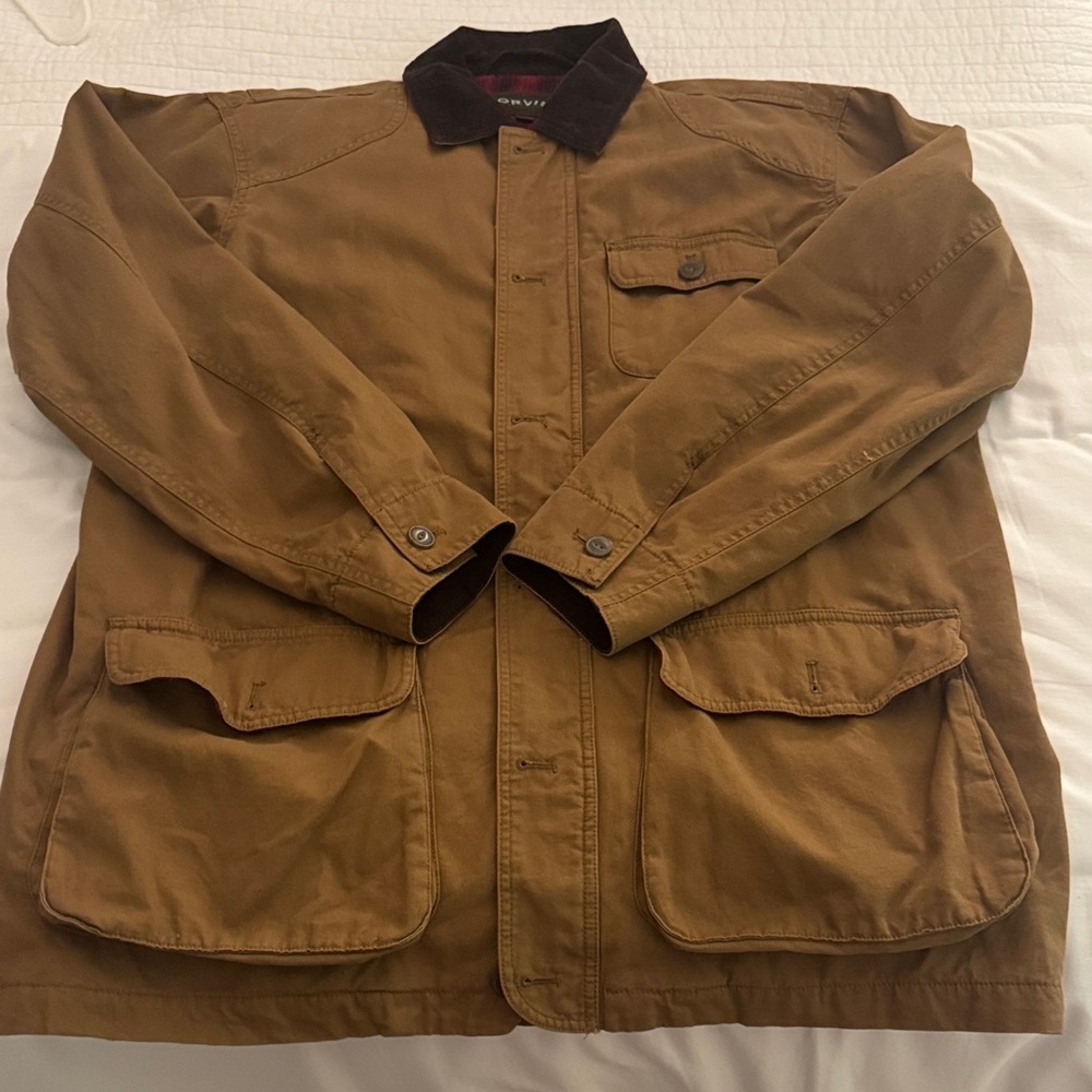 Orvis Tan Field Jacket with Black Collar